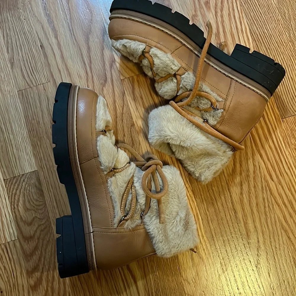 New Free People Polar Queen Faux Fur Boot Size 8.5